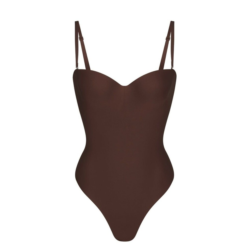 SKIMS Body Molded Underwire Thong Bodysuit | Cocoa | Size small